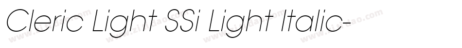 Cleric Light SSi Light Italic字体转换